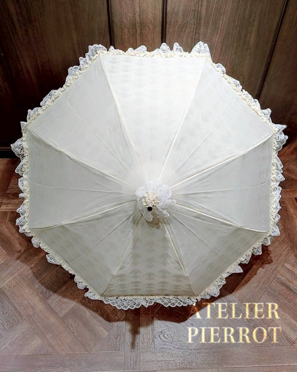 【ATELIER PIERROT】 Blooming Mini Bouquet Umbrella White/Black