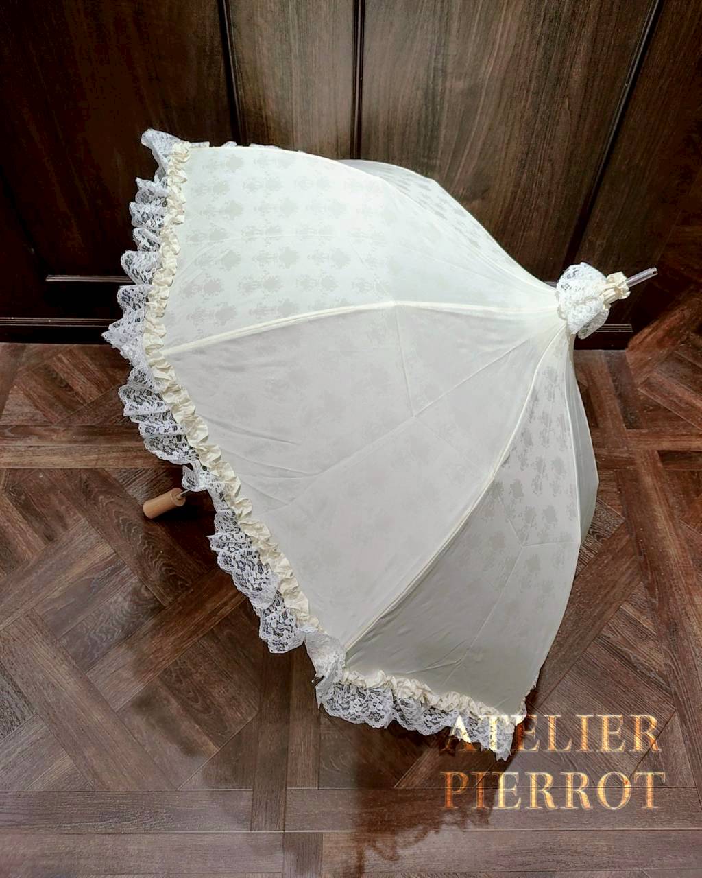 【ATELIER PIERROT】 Blooming Mini Bouquet Umbrella White/Black