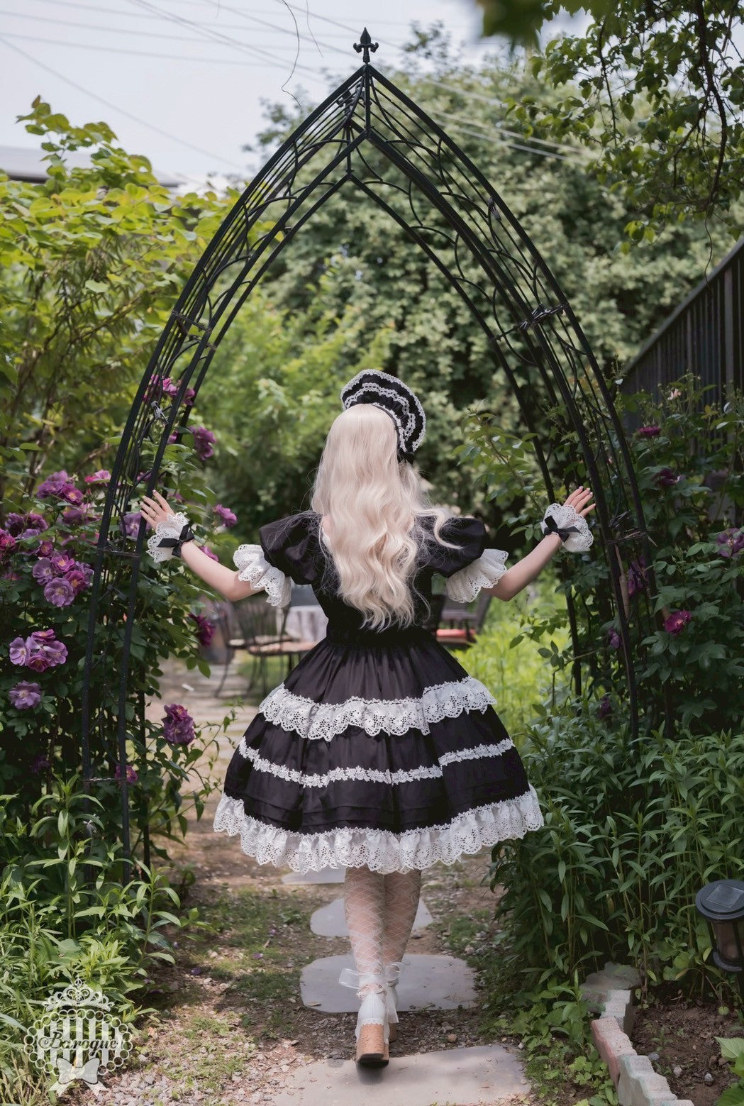 【Baroque】バロック Rose Bouquet フルシャーリングワンピース ホワイト/ピンク/ローズレッド/ブラック ★ご予約期間9月28日まで★
