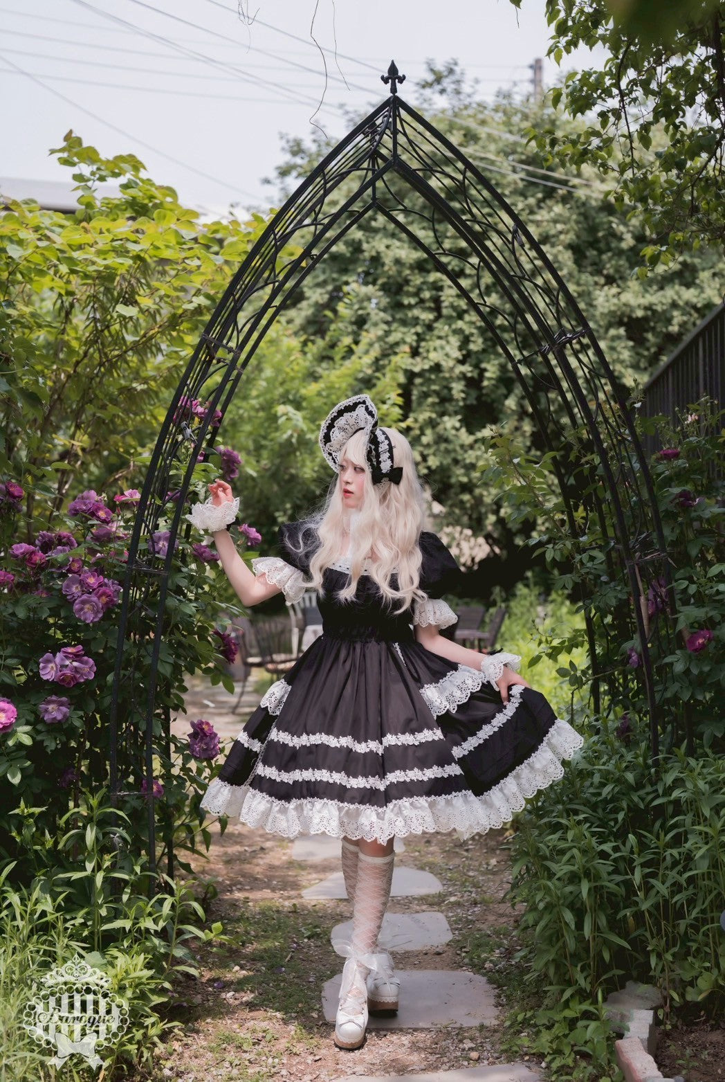 【Baroque】バロック Rose Bouquet フルシャーリングワンピース ホワイト/ピンク/ローズレッド/ブラック ★ご予約期間9月28日まで★