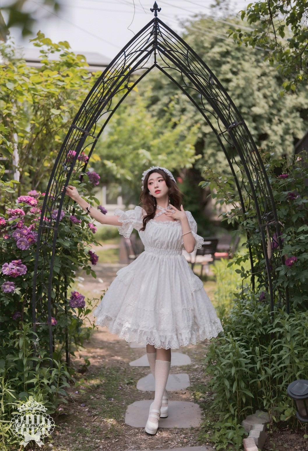 【Baroque】バロック Rose Bouquet フルシャーリングワンピース ホワイト/ピンク/ローズレッド/ブラック ★ご予約期間9月28日まで★
