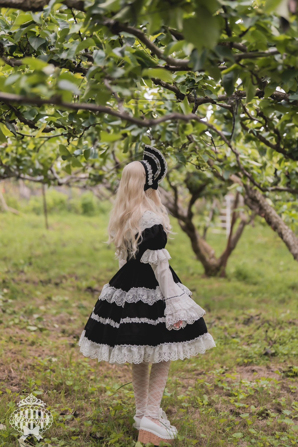 【Baroque】バロック Rose Bouquet フルシャーリングワンピース ホワイト/ピンク/ローズレッド/ブラック ★ご予約期間9月28日まで★