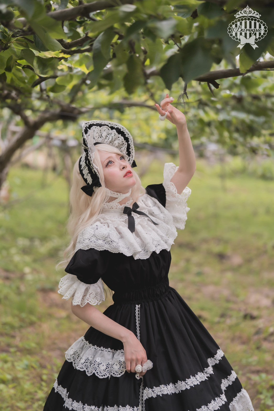 【Baroque】バロック Rose Bouquet フルシャーリングワンピース ホワイト/ピンク/ローズレッド/ブラック ★ご予約期間9月28日まで★