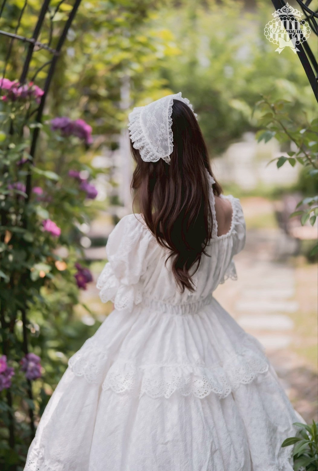 【Baroque】バロック Rose Bouquet フルシャーリングワンピース ホワイト/ピンク/ローズレッド/ブラック ★ご予約期間9月28日まで★