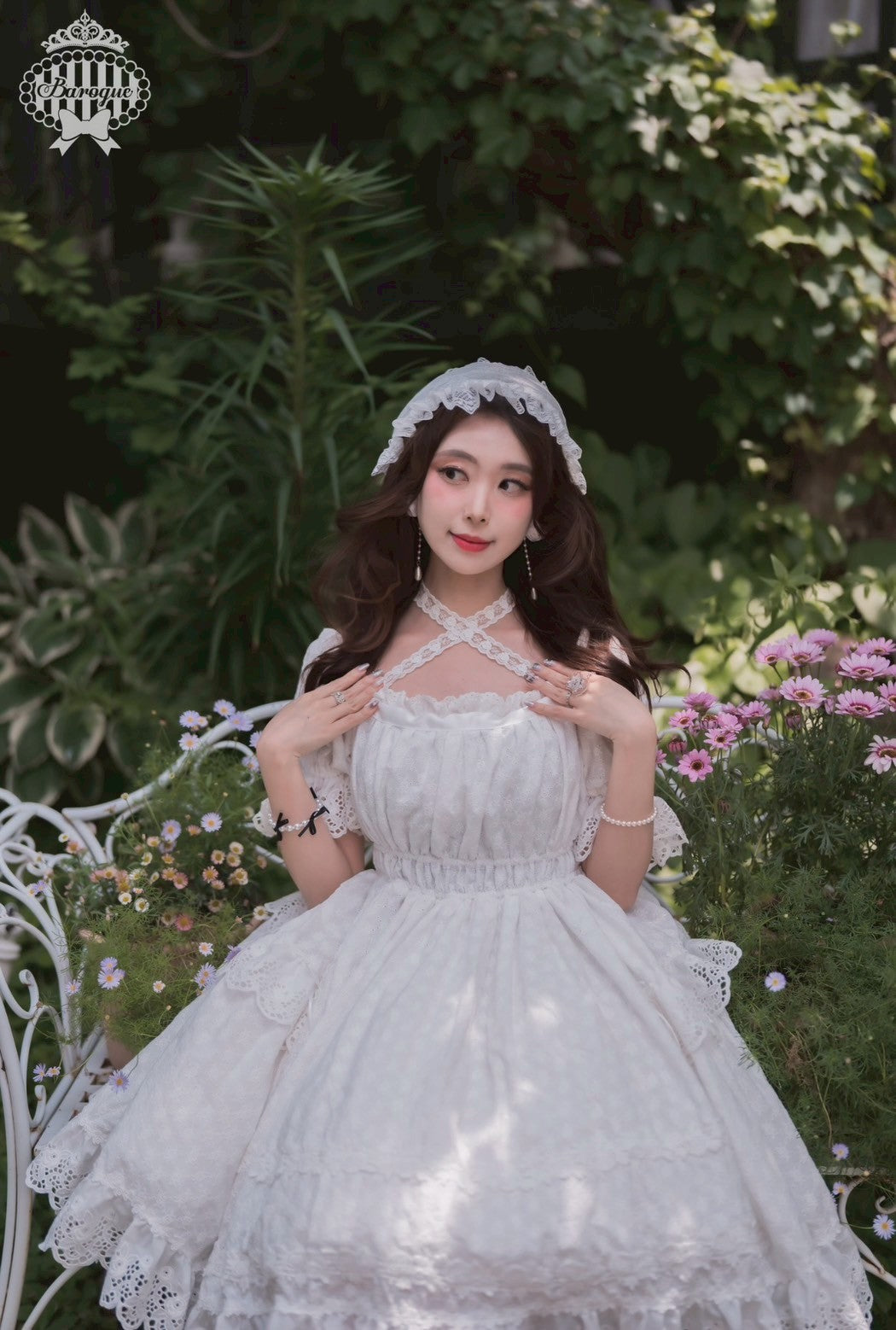 【Baroque】バロック Rose Bouquet フルシャーリングワンピース ホワイト/ピンク/ローズレッド/ブラック ★ご予約期間9月28日まで★