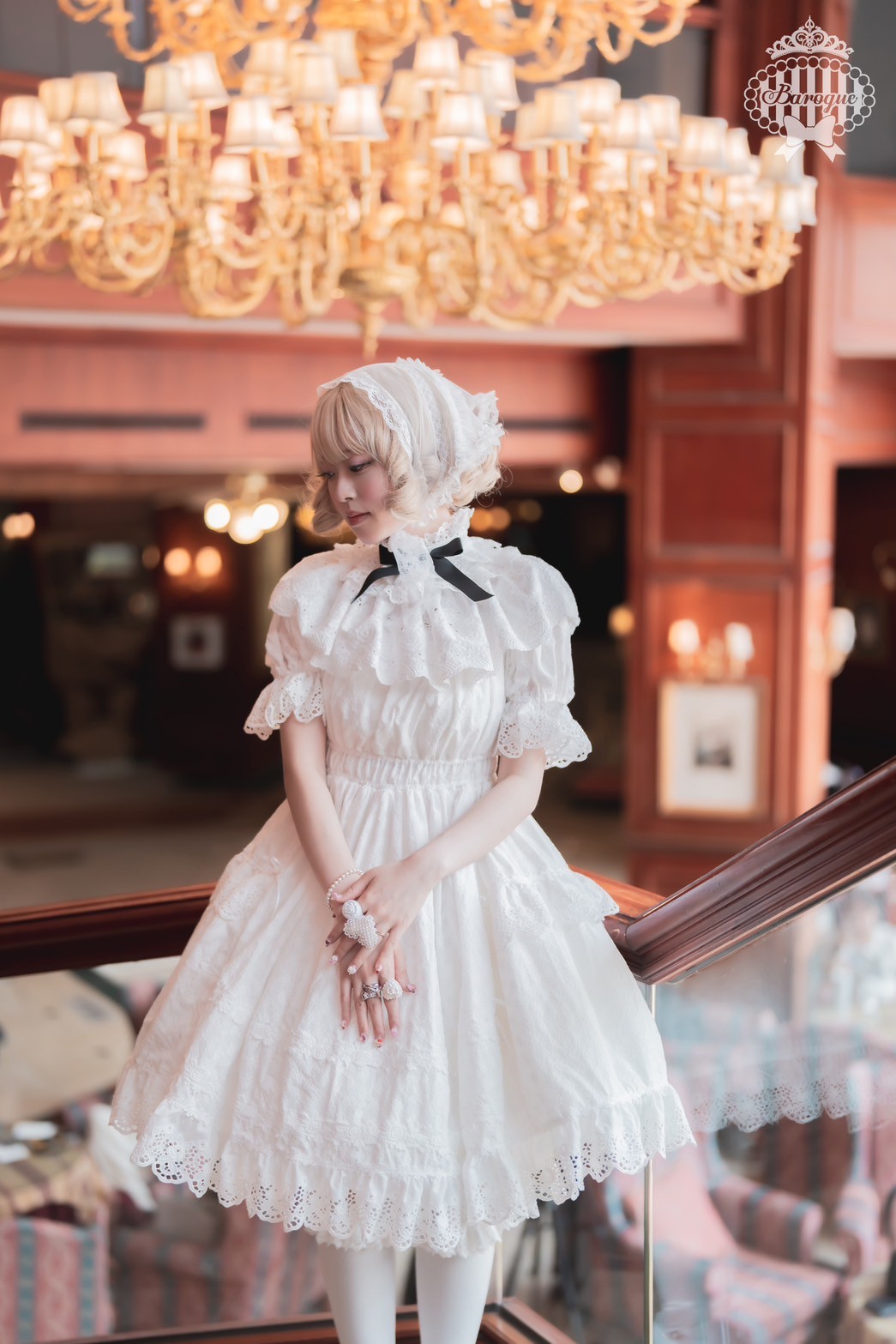【Baroque】バロック Rose Bouquet フルシャーリングワンピース ホワイト/ピンク/ローズレッド/ブラック ★ご予約期間9月28日まで★