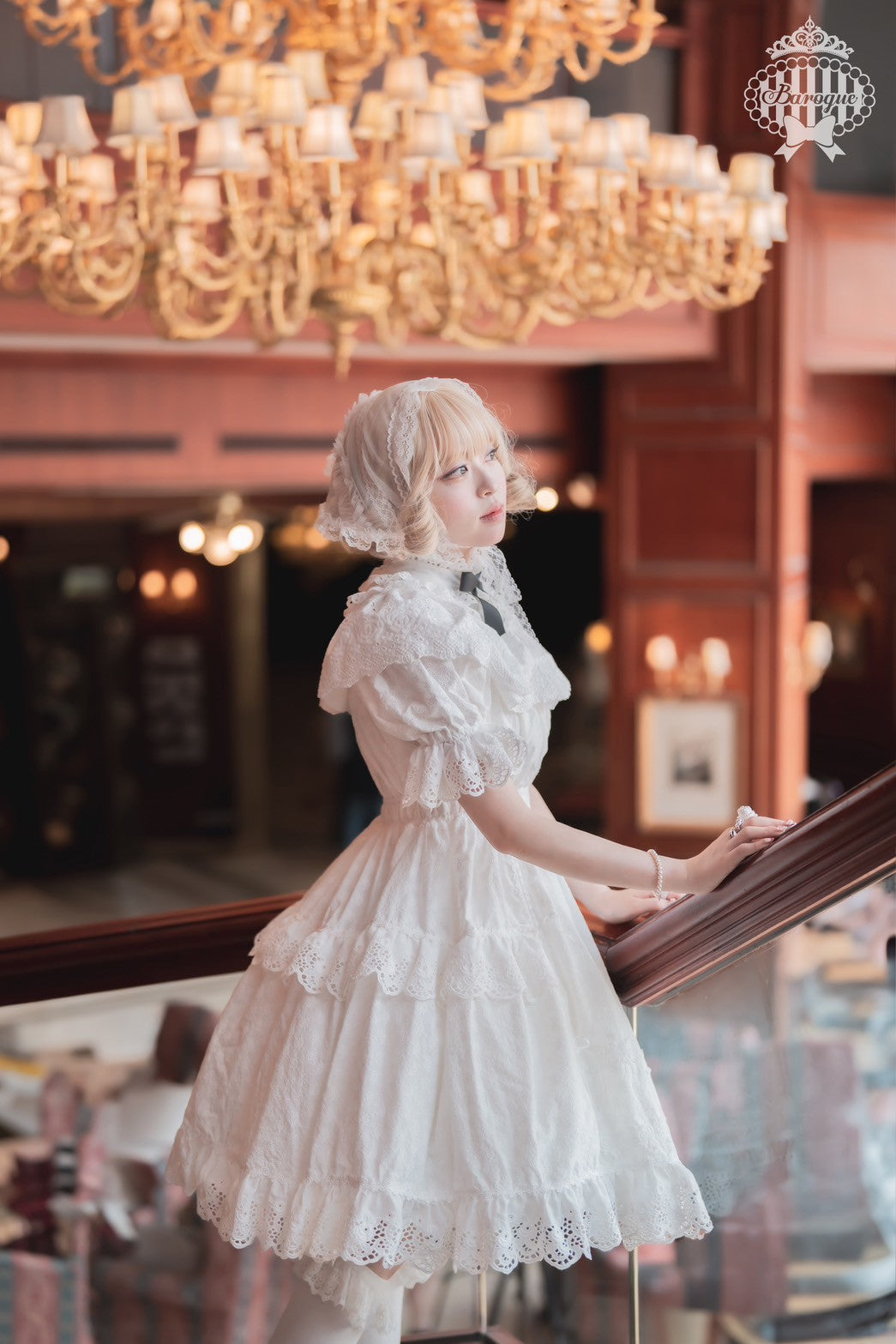 【Baroque】バロック Rose Bouquet フルシャーリングワンピース ホワイト/ピンク/ローズレッド/ブラック ★ご予約期間9月28日まで★