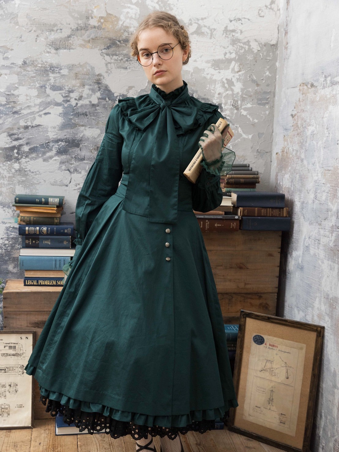 【Victorian maiden】ヴィクトリアンメイデン ノーブルサテンシリーズ ノーブルサテンオリビアスカート ボルドー/モスグリーン/ブラック ★受注期間10月13日(月)まで★