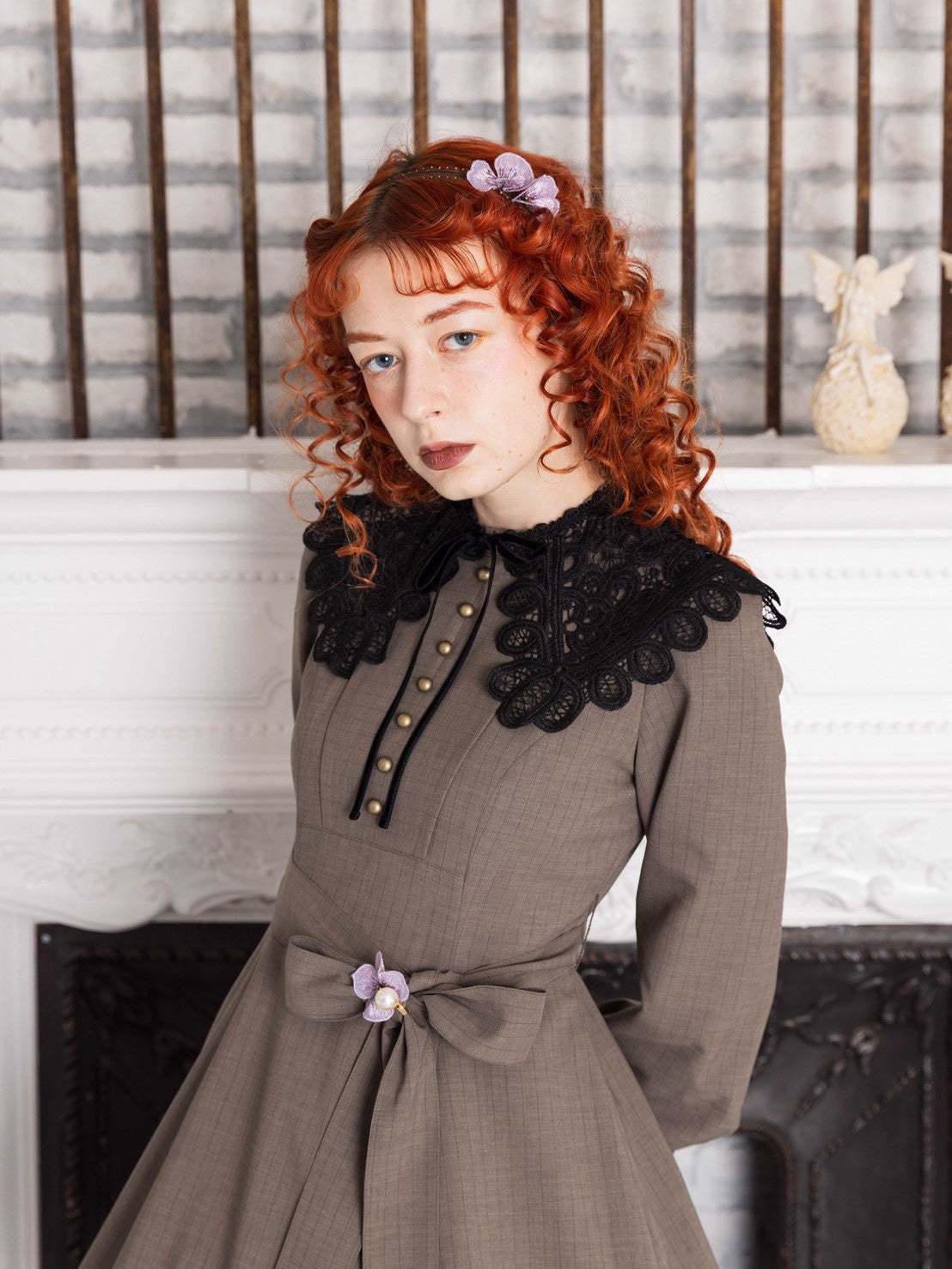 【Victorian maiden】ヴィクトリアンメイデンマルティエコールレースカラードレス モカブラウン/グレー★受注期間12月7日(日)まで★