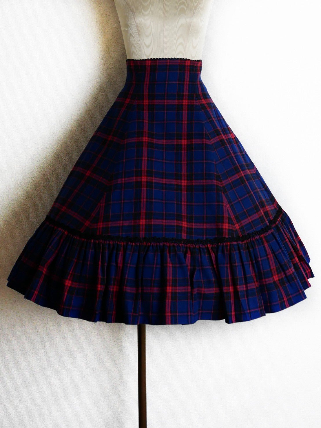 【Victorian maiden】ヴィクトリアンメイデン クラウンタータンスカート アイボリー×モスグリーン/ネイビー×チェリー ★受注期間12月22日まで★