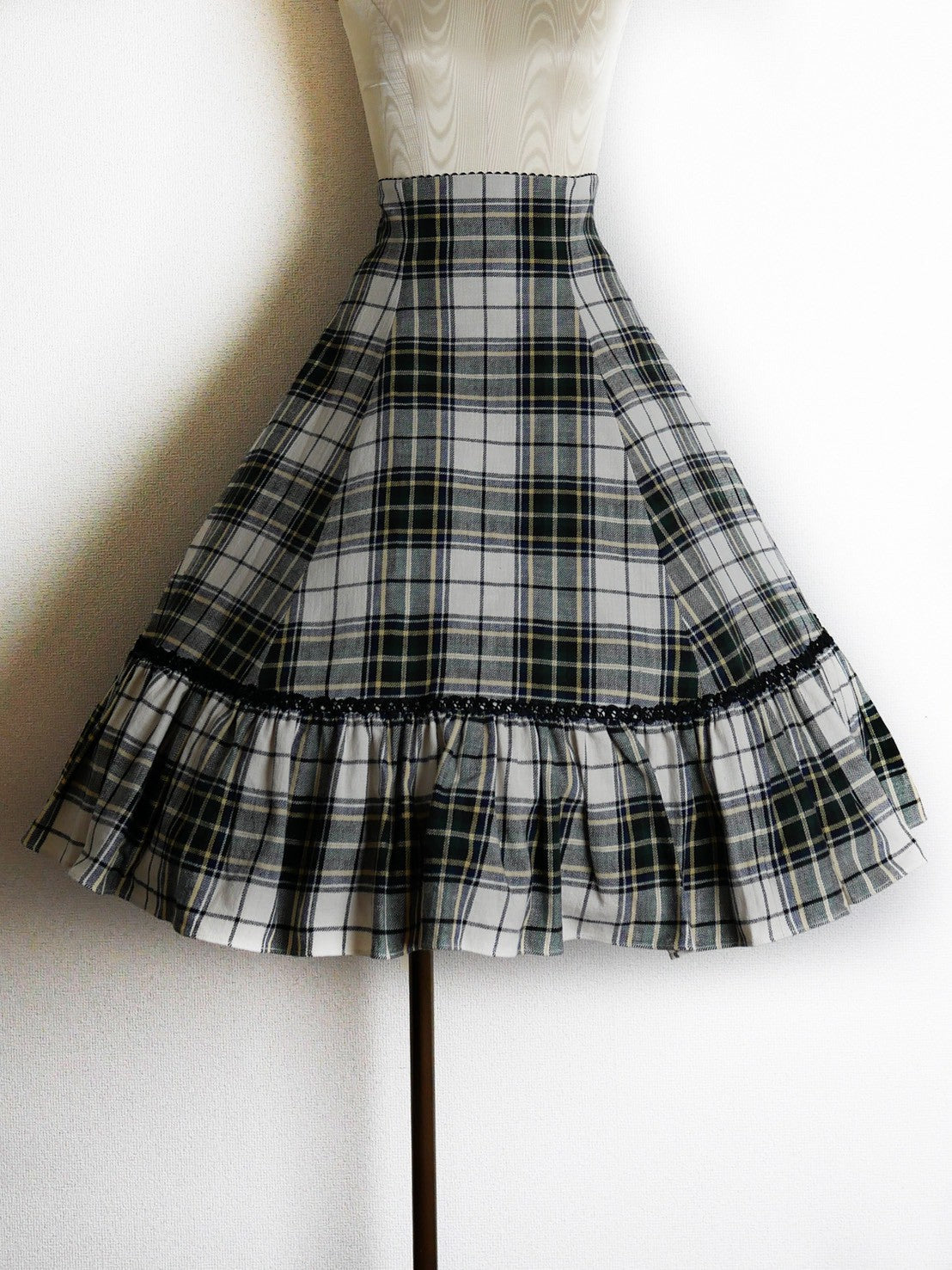 【Victorian maiden】ヴィクトリアンメイデン クラウンタータンスカート アイボリー×モスグリーン/ネイビー×チェリー ★受注期間12月22日まで★