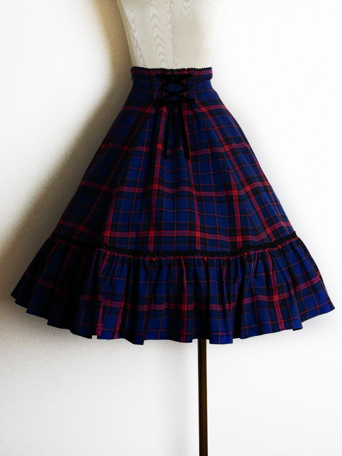 【Victorian maiden】ヴィクトリアンメイデン クラウンタータンスカート アイボリー×モスグリーン/ネイビー×チェリー ★受注期間12月22日まで★