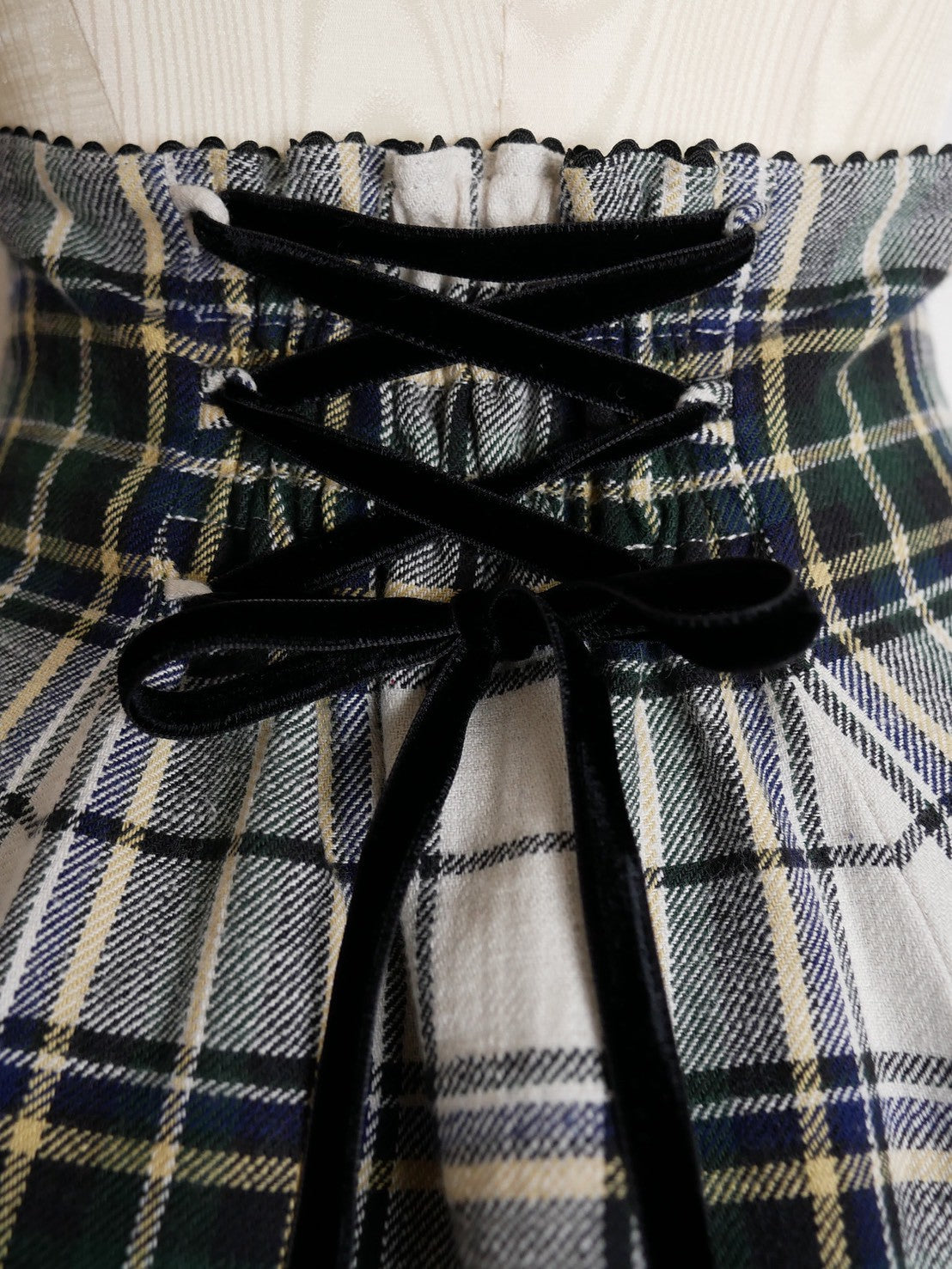 【Victorian maiden】ヴィクトリアンメイデン クラウンタータンスカート アイボリー×モスグリーン/ネイビー×チェリー ★受注期間12月22日まで★