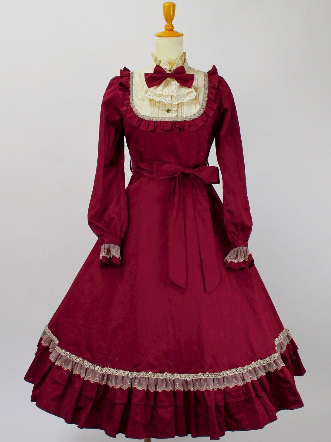 【Victorian maiden】ヴィクトリアンメイデン クラシカルドールロングドレス ボルドー/ネイビー/ブラック ノーマルサイズ/プラスサイズ ★受注期間1月18日(日)まで★