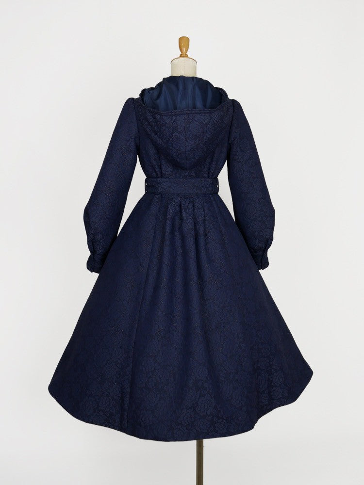 【Victorian maiden】ヴィクトリアンメイデン マトラッセローズフーデットロングコート カメオローズ/ローズレッド/ダークネイビー