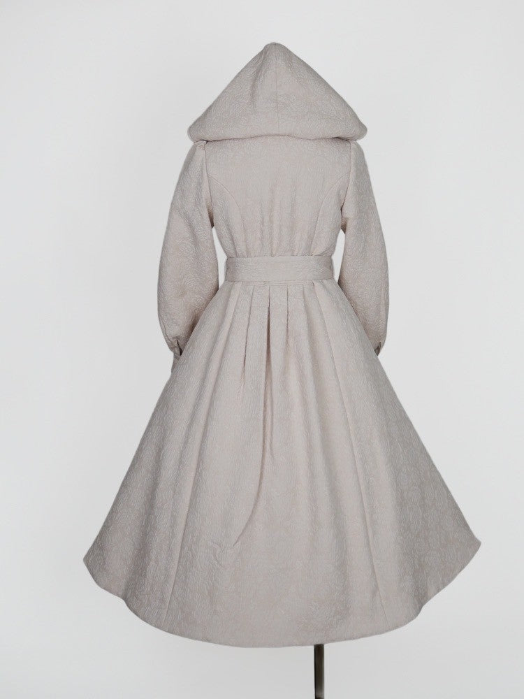 【Victorian maiden】ヴィクトリアンメイデン マトラッセローズフーデットロングコート カメオローズ/ローズレッド/ダークネイビー