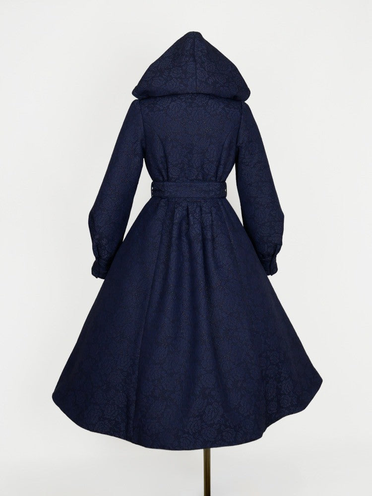 【Victorian maiden】ヴィクトリアンメイデン マトラッセローズフーデットロングコート カメオローズ/ローズレッド/ダークネイビー