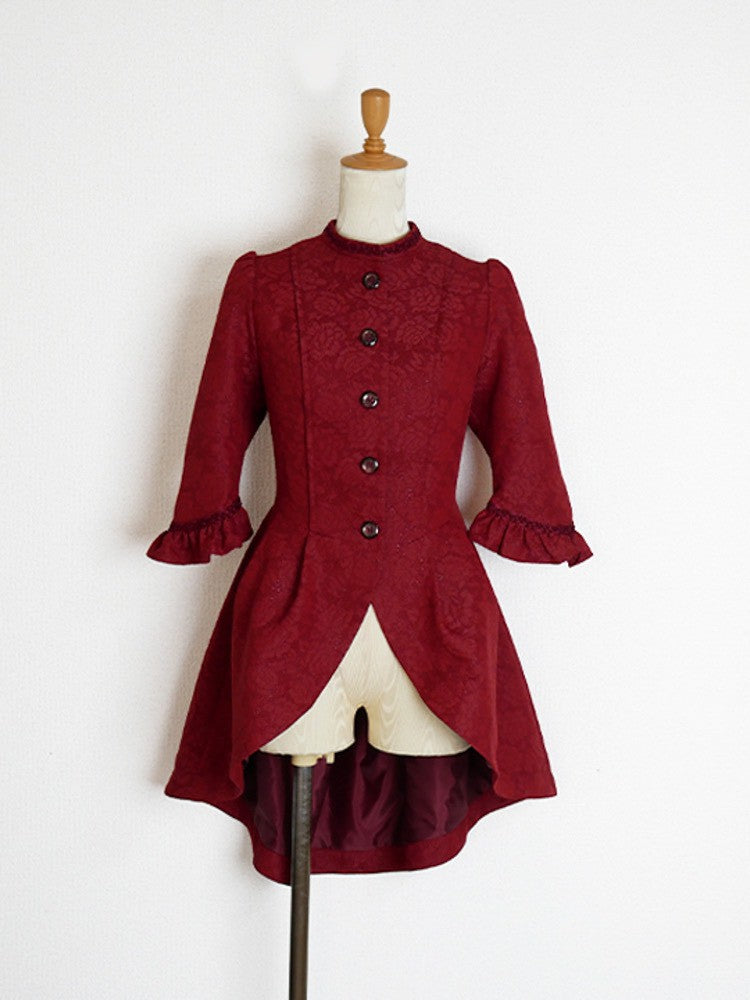 【Victorian maiden】ヴィクトリアンメイデン マトラッセローズテイルドレスジャケット カメオローズ/ローズレッド/ダークネイビー