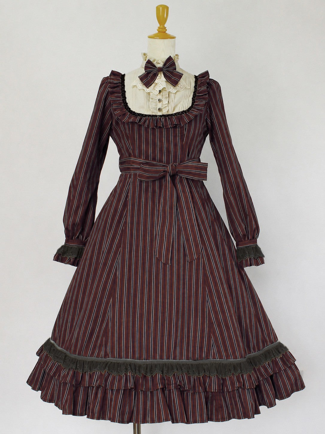 【Victorian maiden】ヴィクトリアンメイデン ★ご予約受付中★レジメンクラシカルドールロングドレス シナモン/ボルドー/グリーン(ノーマル サイズ/プラスサイズ)