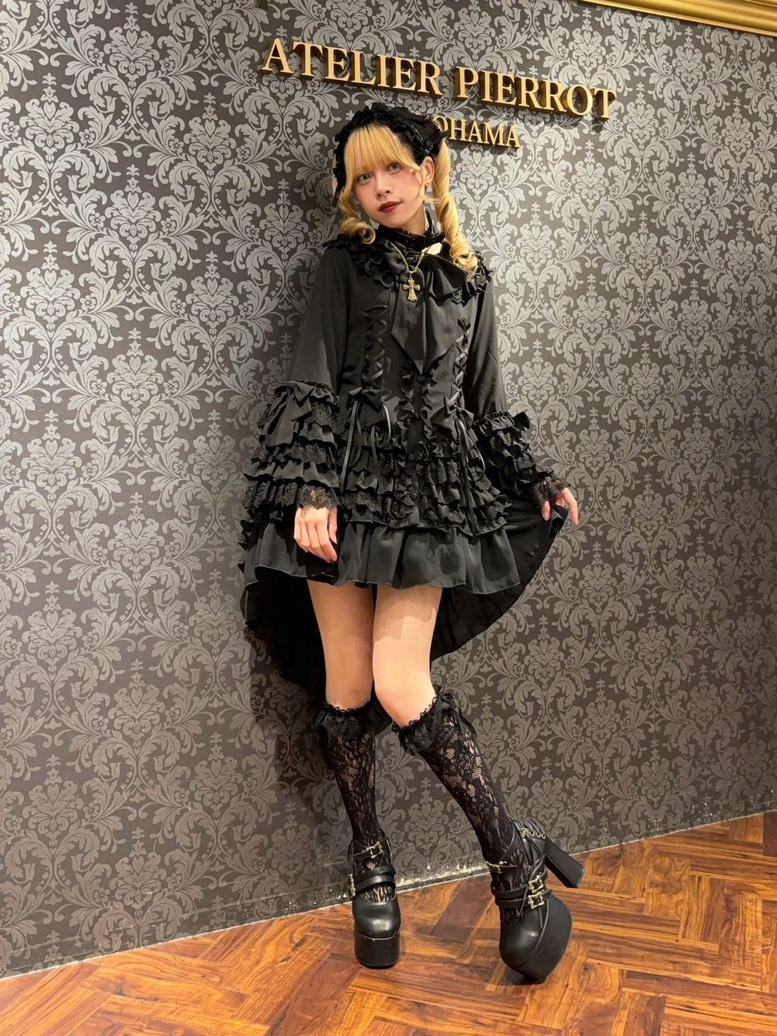 【ATELIER PIERROT】 ★ご予約商品★ Black Mischief Cardigan ホワイト/ボルドー/パープル/ブラック×ホワイト/ブラック