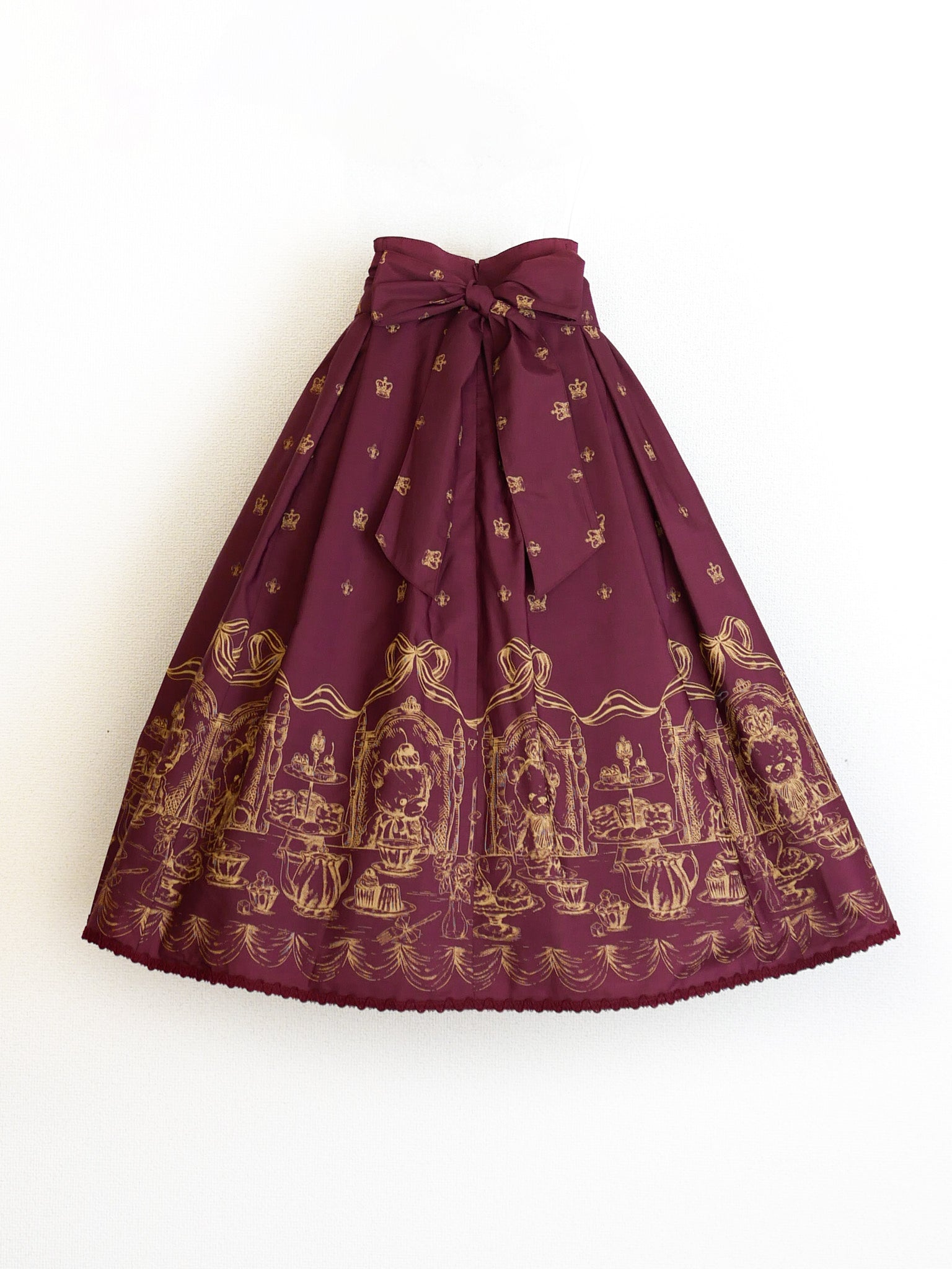 【Victorian maiden】ヴィクトリアンメイデン ロイヤルベアミリィクロップドスカート クリーム/ボルドー/ダークネイビー ★受注期間受注期間 12月15日(月)まで★