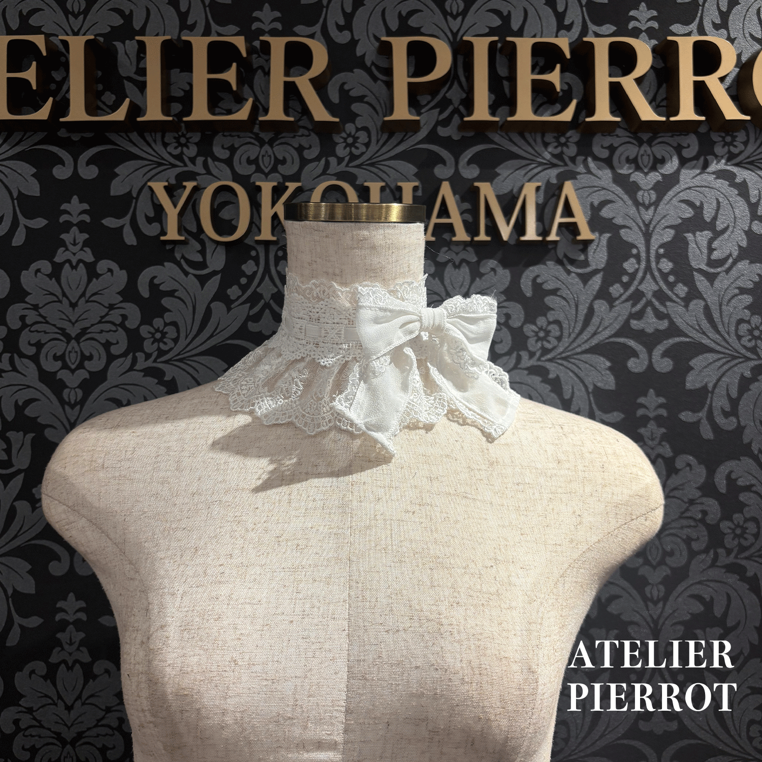 【ATELIER PIERROTLACE GRACE Choker White/Bordeaux/Purple/Green/Navy/Black★5 월 말에 출시되었습니다★