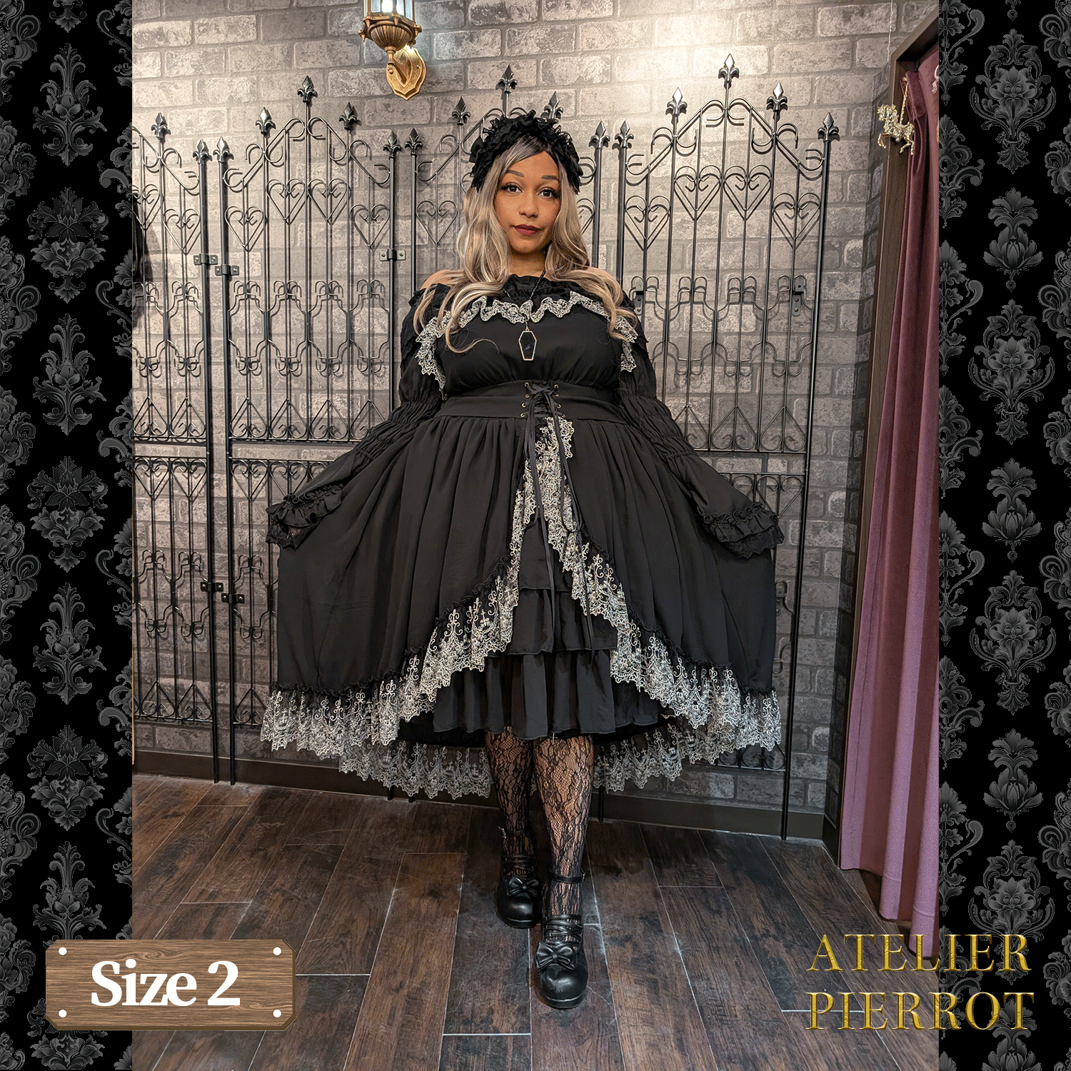 【ATELIER PIERROT】 Celestial Veil JSK White/Bordeaux/Purple/Navy/Black Size1/Size2