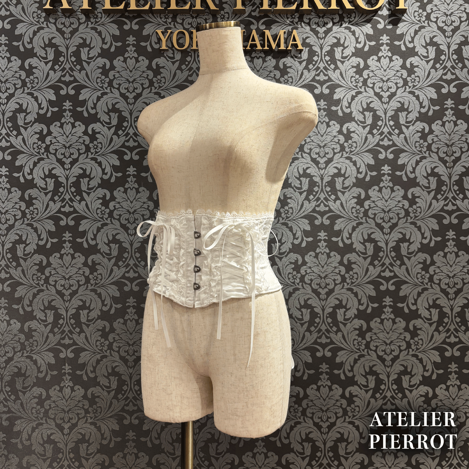 【ATELIER PIERROT】 Thorned Rose Corset ホワイト/ボルドー/パープル/ネイビー/ブラック×ホワイト/ブラック ★11月中旬〜下旬発売★
