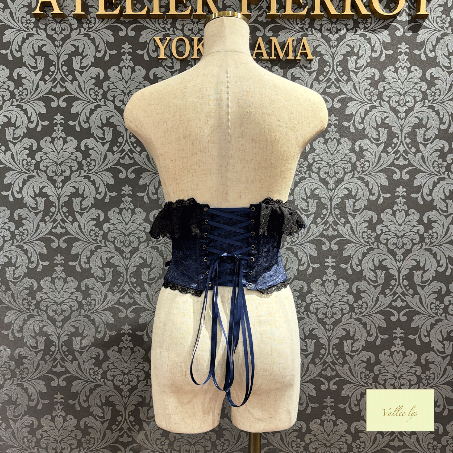 【Vallée lys】ヴァレリス Fleur de Brume Corset ホワイト/ピンク/ボルドー/ネイビー/ブラック