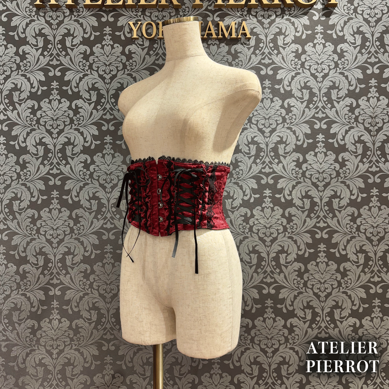 【ATELIER PIERROT】 Thorned Rose Corset ホワイト/ボルドー/パープル/ネイビー/ブラック×ホワイト/ブラック ★11月中旬〜下旬発売★