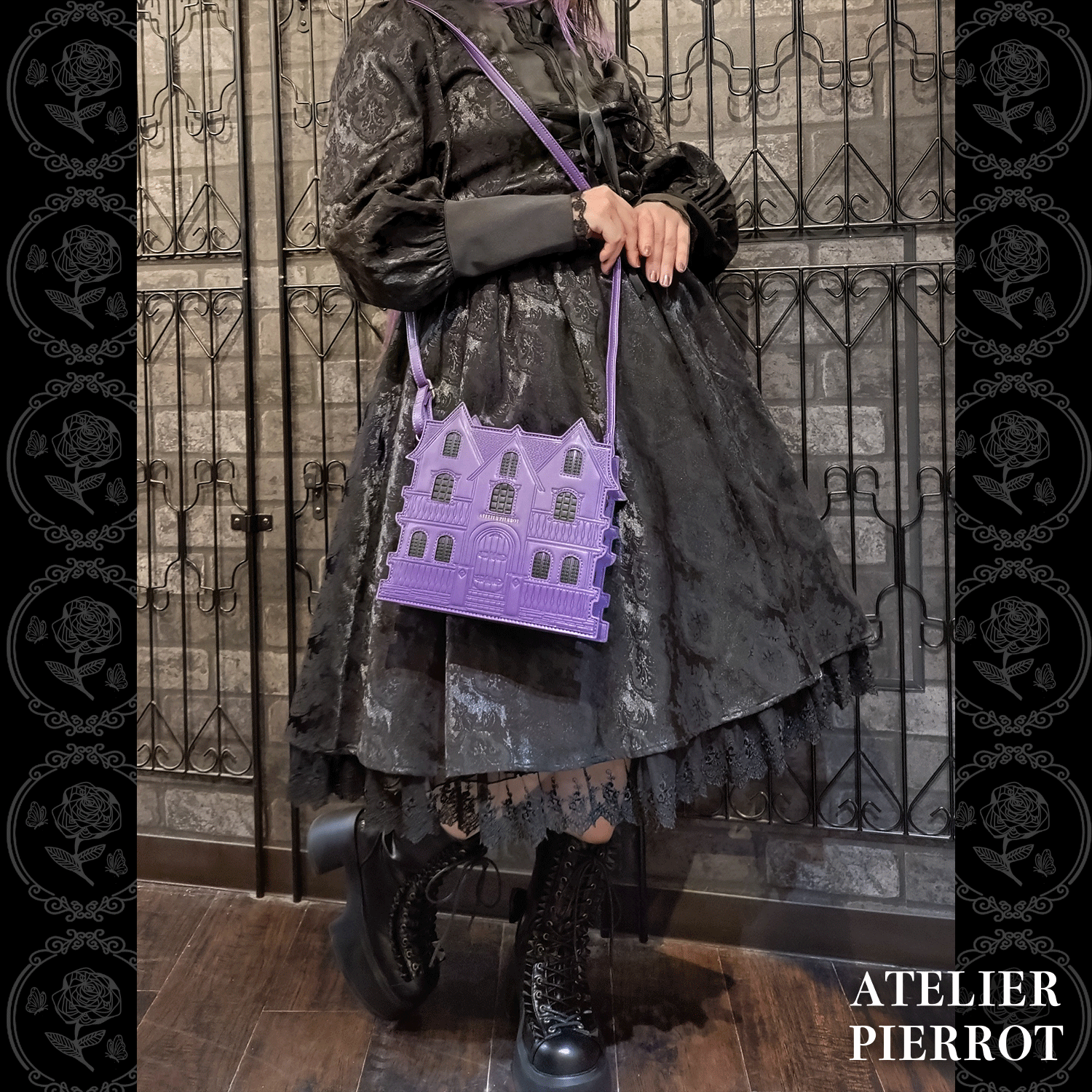 【ATELIER PIERROT】 Haunted House Pochette ホワイト/パープル/ブラック ★11月中旬〜下旬発売★