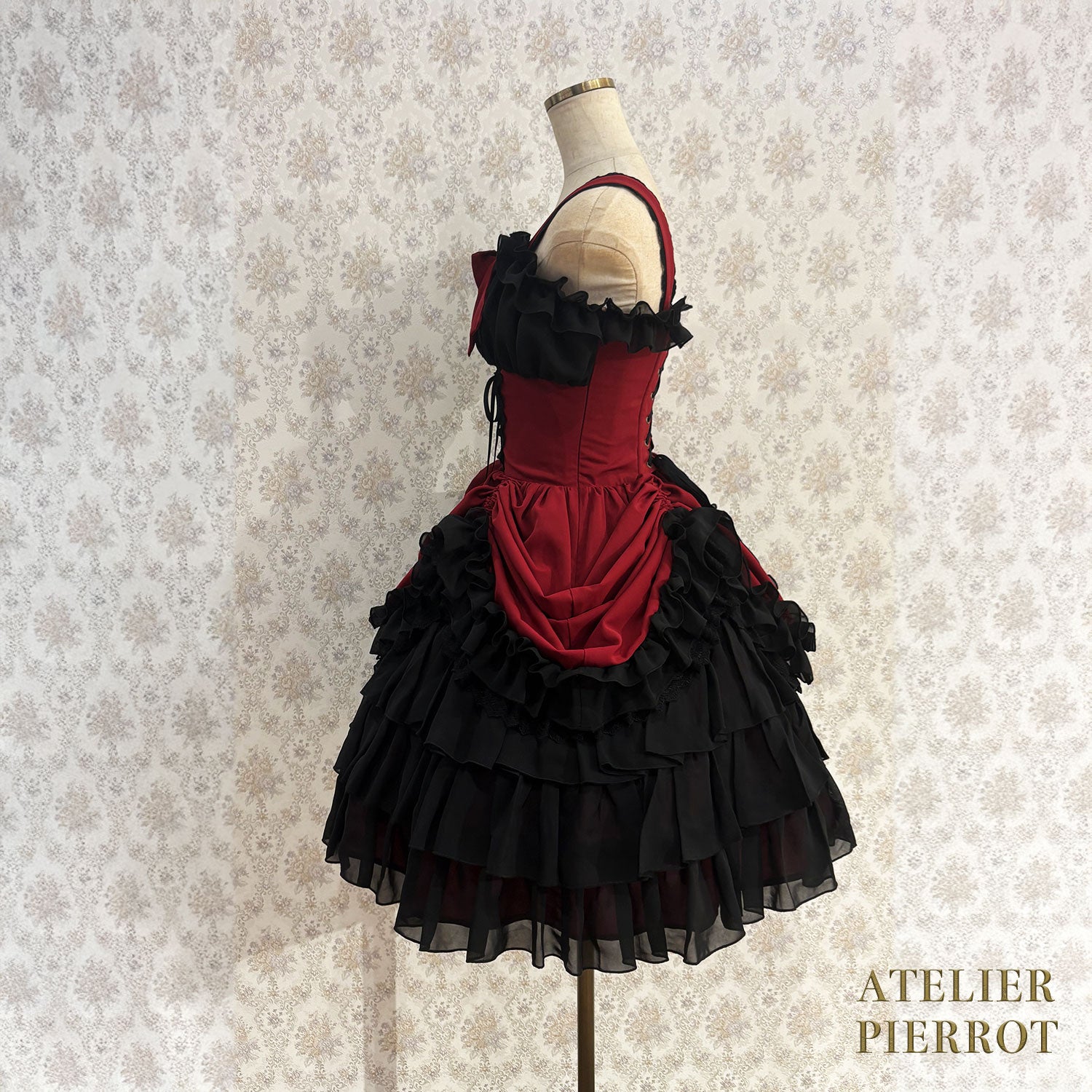 【ATELIER PIERROT】 Eternal Waltz Jumper Skirt ホワイト/ボルドー/パープル/ネイビー/ブラック×ホワイト/ブラック