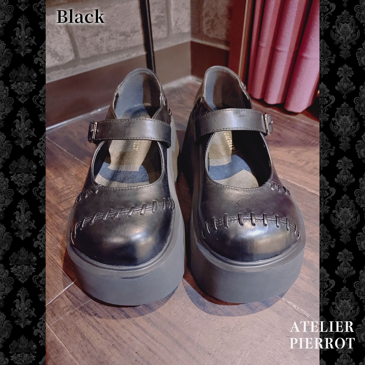 【ATELIER PIERROT】“夜間墳墓”蝙蝠翼梅德鞋金/黑色S/M/L/XL