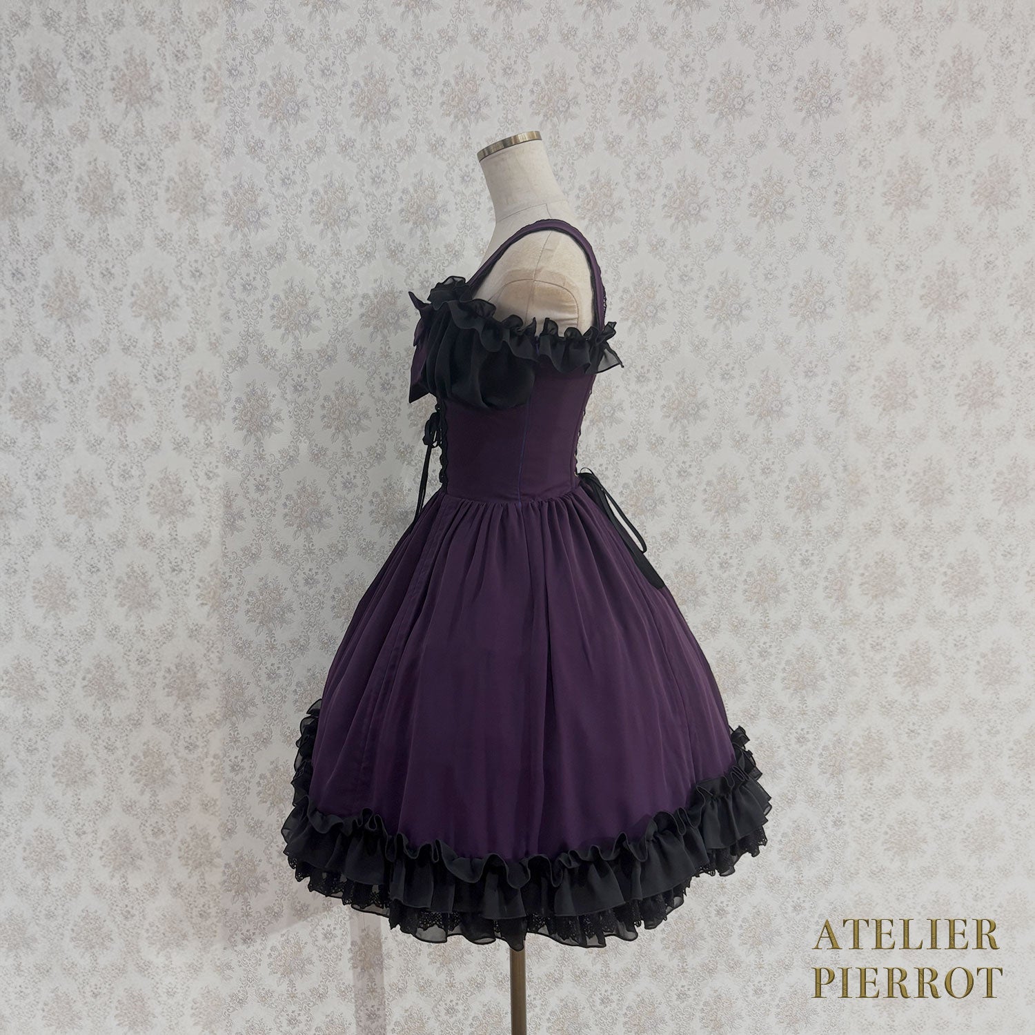 【ATELIER PIERROT】 Eternal Waltz Jumper Skirt ホワイト/ボルドー/パープル/ネイビー/ブラック×ホワイト/ブラック