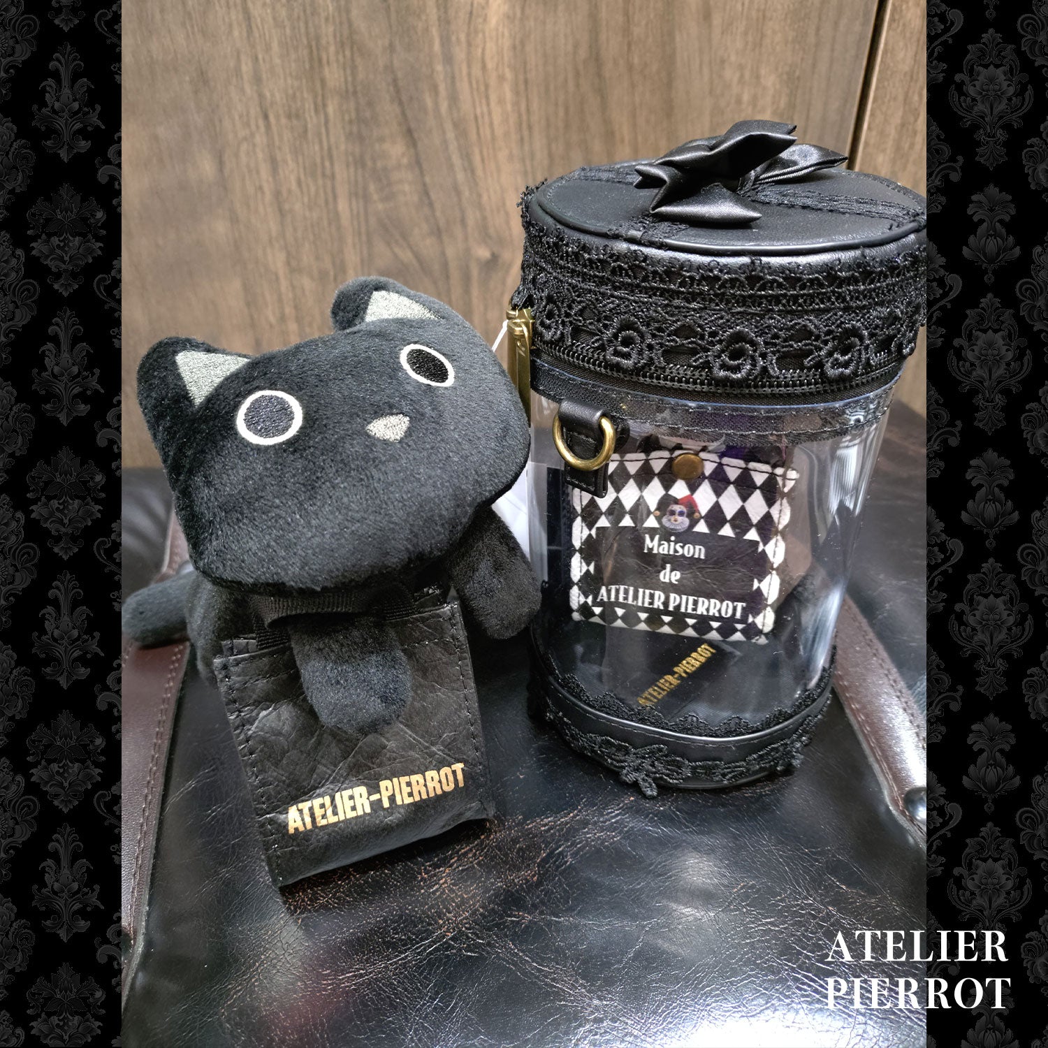 ATELIER-PIERROT】 ★ご予約受付中★ Mini Shopping Bag Charm ダイヤ柄/ブラック