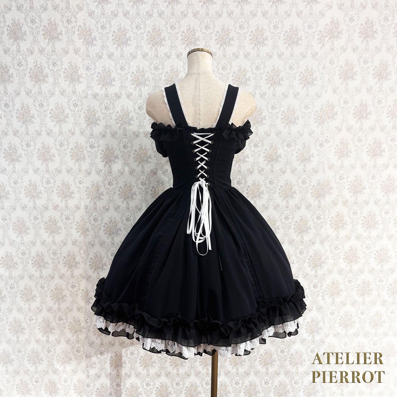 【ATELIER PIERROT】 Eternal Waltz Jumper Skirt ホワイト/ボルドー/パープル/ネイビー/ブラック×ホワイト/ブラック