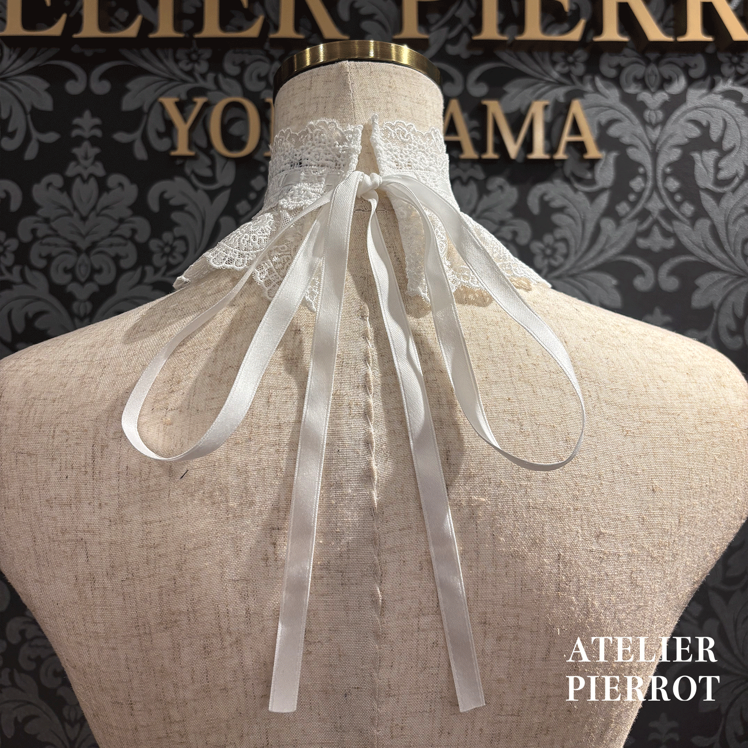 【ATELIER PIERROT】带蕾丝的宽限期螺丝白色/波尔多/紫色/绿色/海军/黑色
