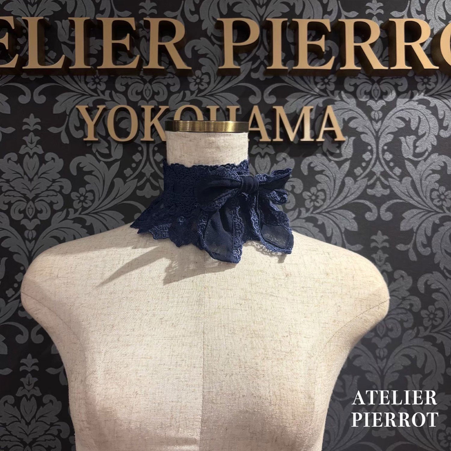 【ATELIER PIERROT【Laced Grace Choker】白/波尔多/紫/绿/海蓝色/黑
