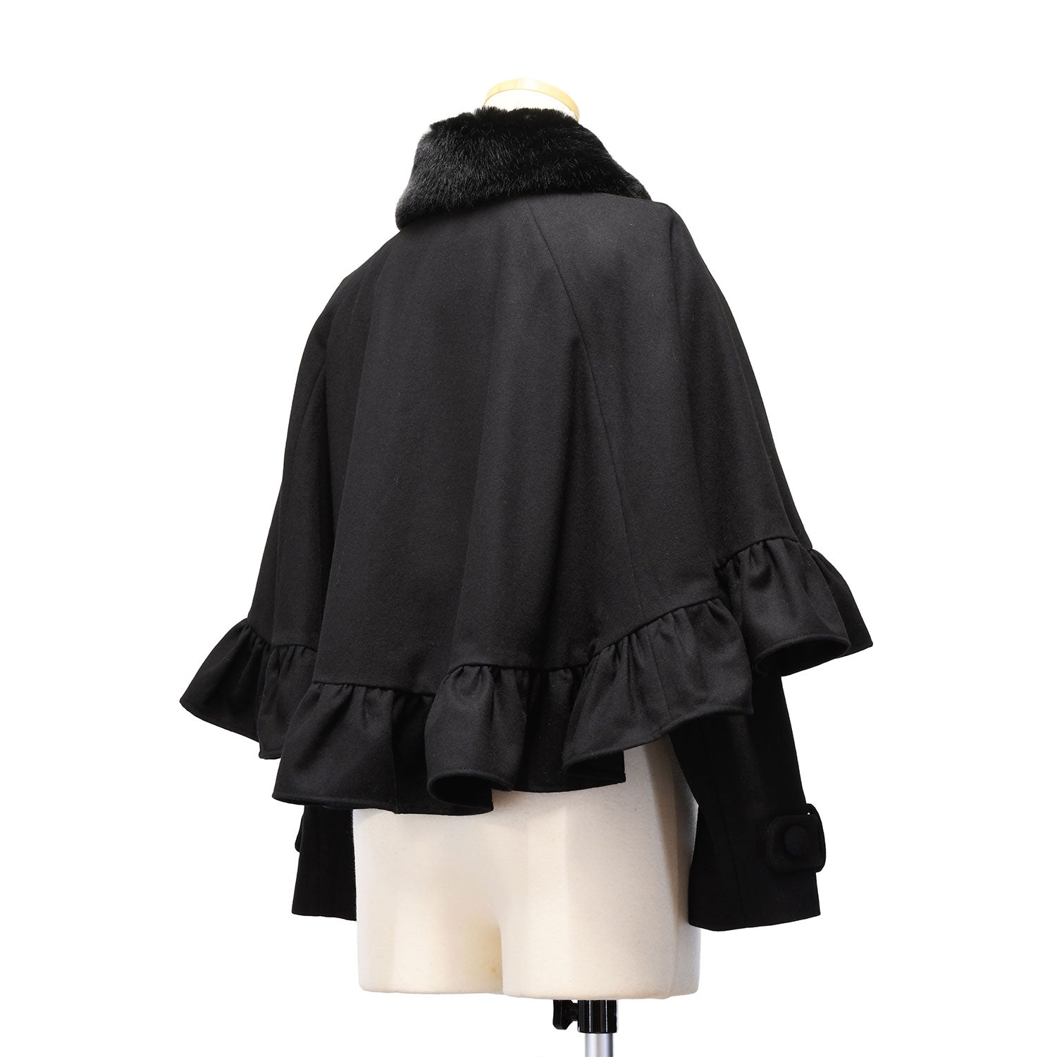 【Sheglit】シェグリット ●予約●"Gretel"ショートケープコート ボルドー/ブラック Mサイズ/Lサイズ