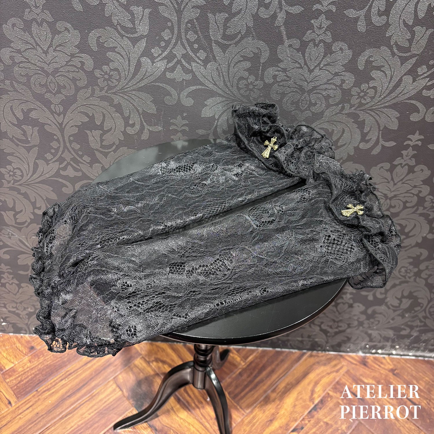 【ATELIER PIERROT】 ★ご予約受付中★ Forbidden Prayer Lace Long Gloves ホワイト/ブラック