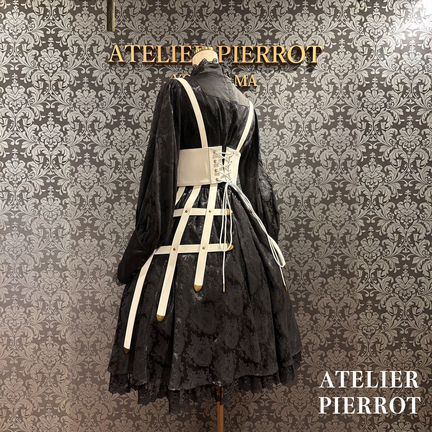 【ATELIER PIERROT】 Baroque Cage Corset Harness White/Black★Released mid-late September ★