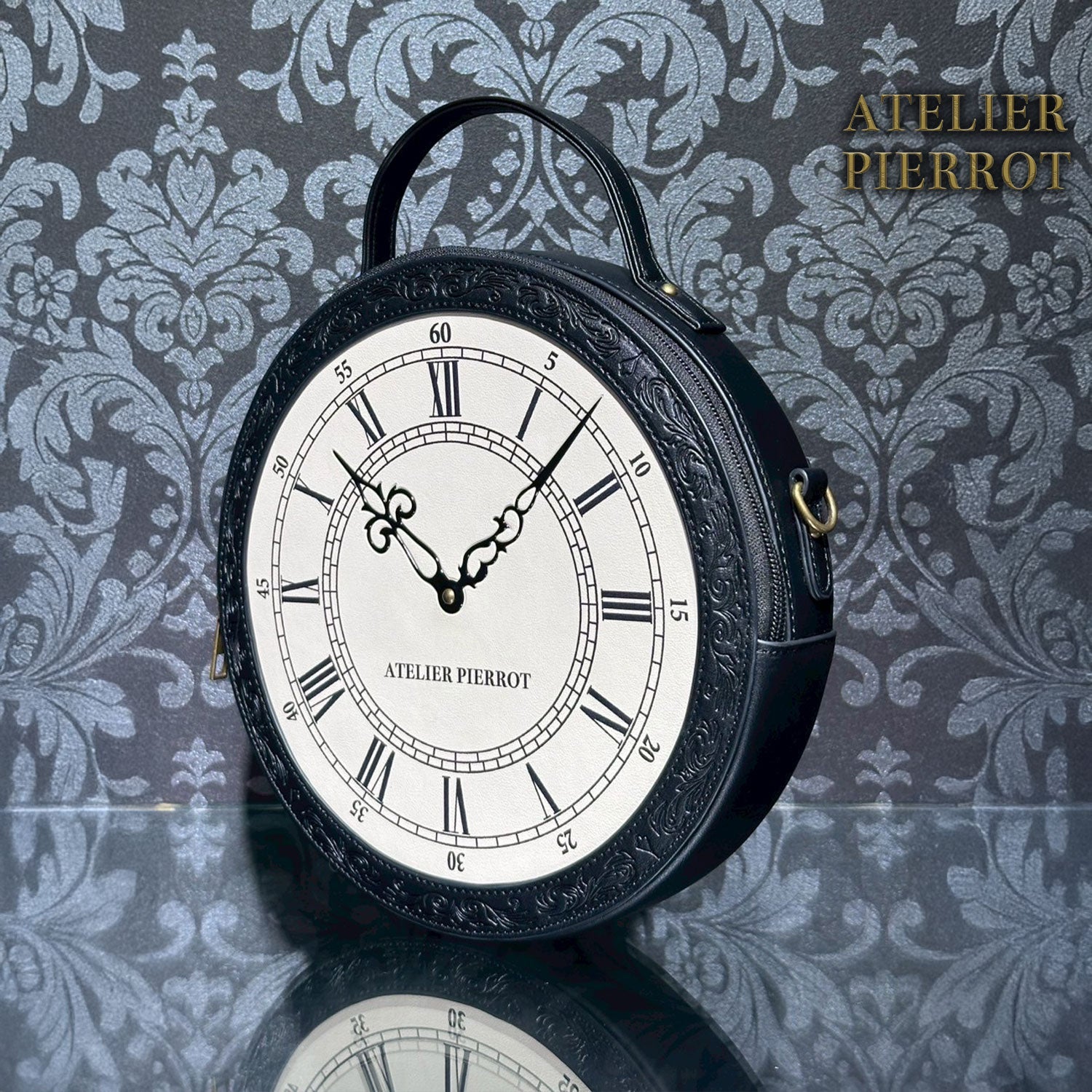 【ATELIER PIERROT】“Aeon” Clock Shoulder Bag ブロンズ/ブラック