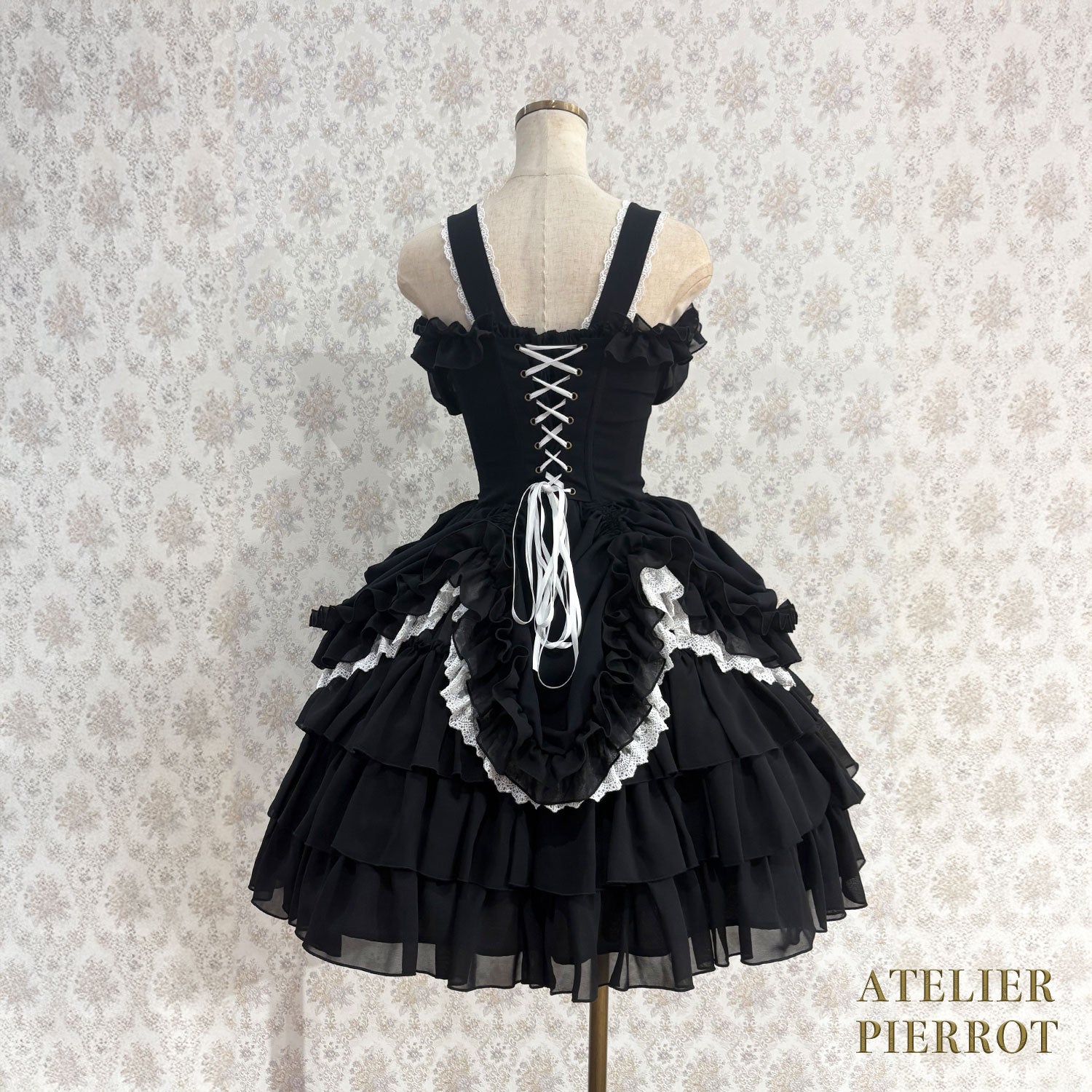 【ATELIER PIERROT】 Eternal Waltz Jumper Skirt ホワイト/ボルドー/パープル/ネイビー/ブラック×ホワイト/ブラック