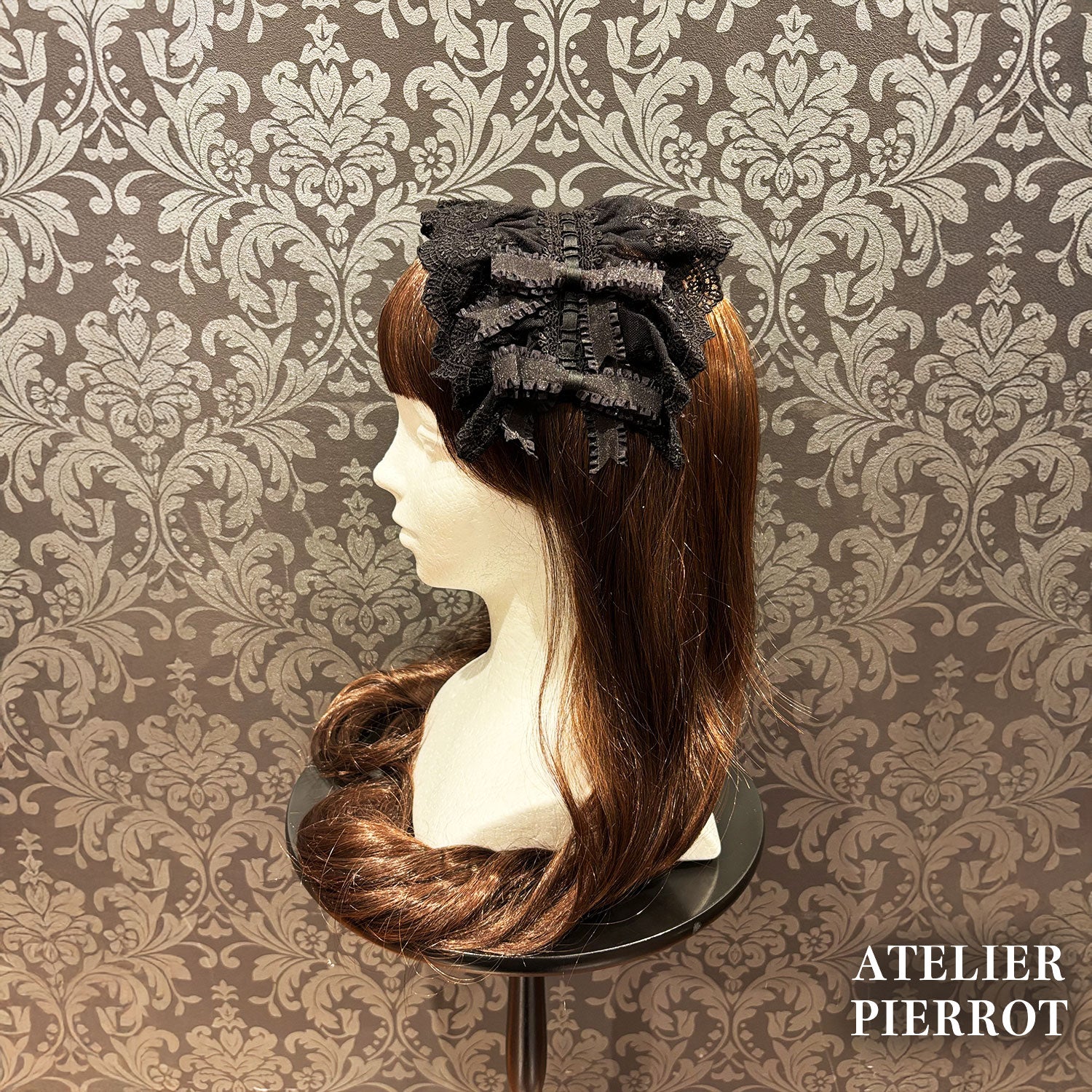 【ATELIER PIERROT】 Mystic Ribbon Lattice HeadDress アイボリー/ ボルドー/ネイビー/ブラック