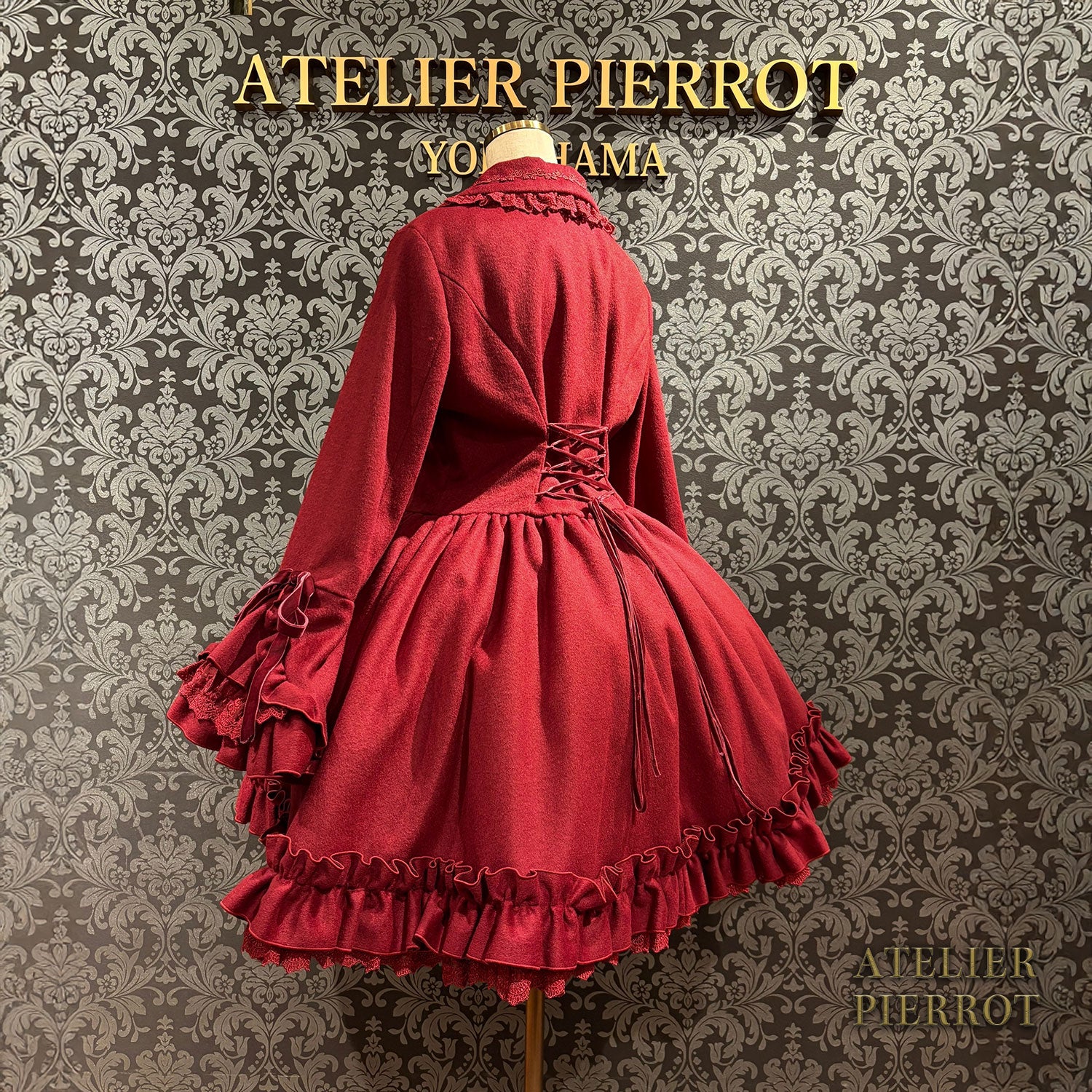 【ATELIER PIERROT】 Fleur d'Hiver Coat White/Bordeaux/Navy/Black★Released from late October to early November★