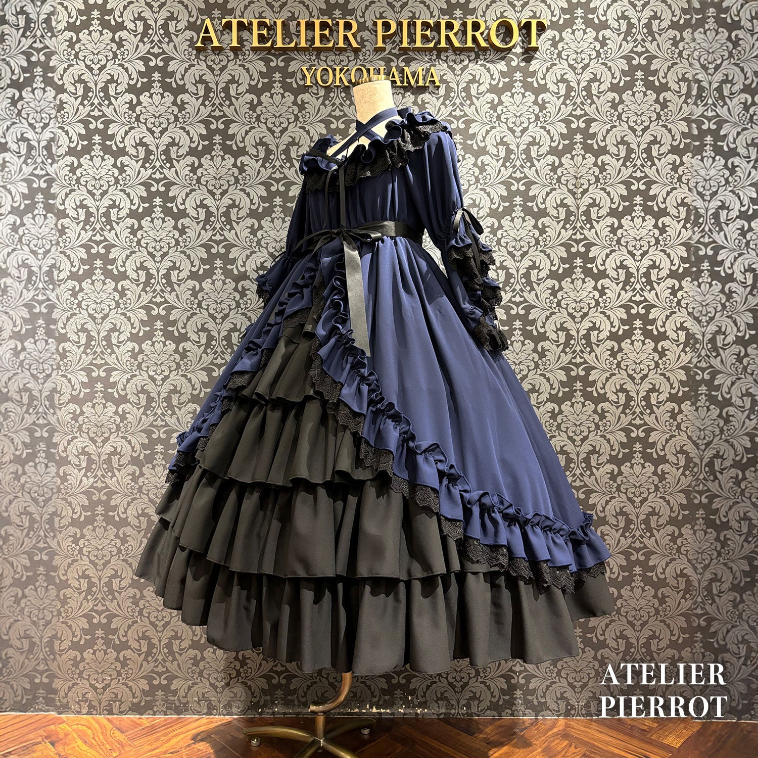【ATELIER PIERROT】 ★Ahora aceptando reservas★Vestido Nocturno NegroWhite/Marfil/Purple/Navy/Black
