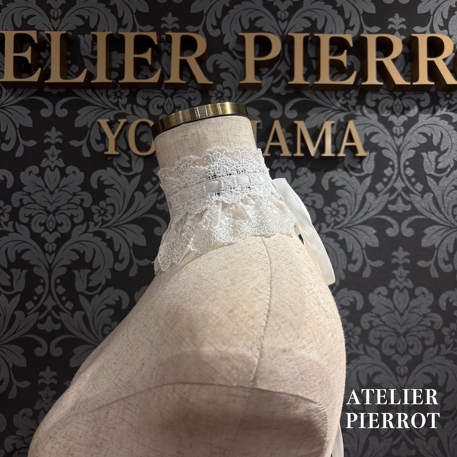 【ATELIER PIERROTLACE GRACE Choker White/Bordeaux/Purple/Green/Navy/Black★5 월 말에 출시되었습니다★