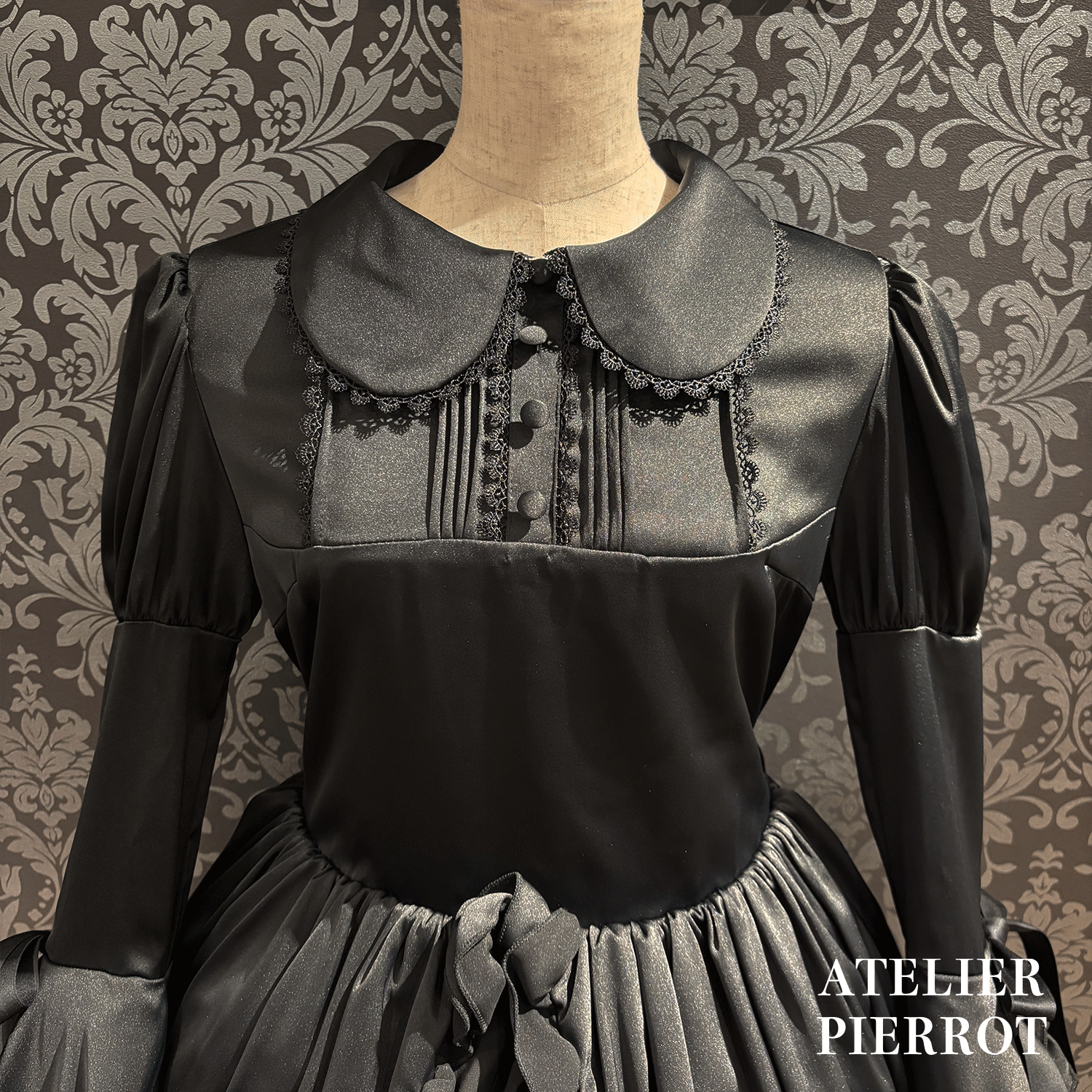 【ATELIER PIERROTFrilly Ribbon Belle Dress白色/波尔多/海蓝色/黑色