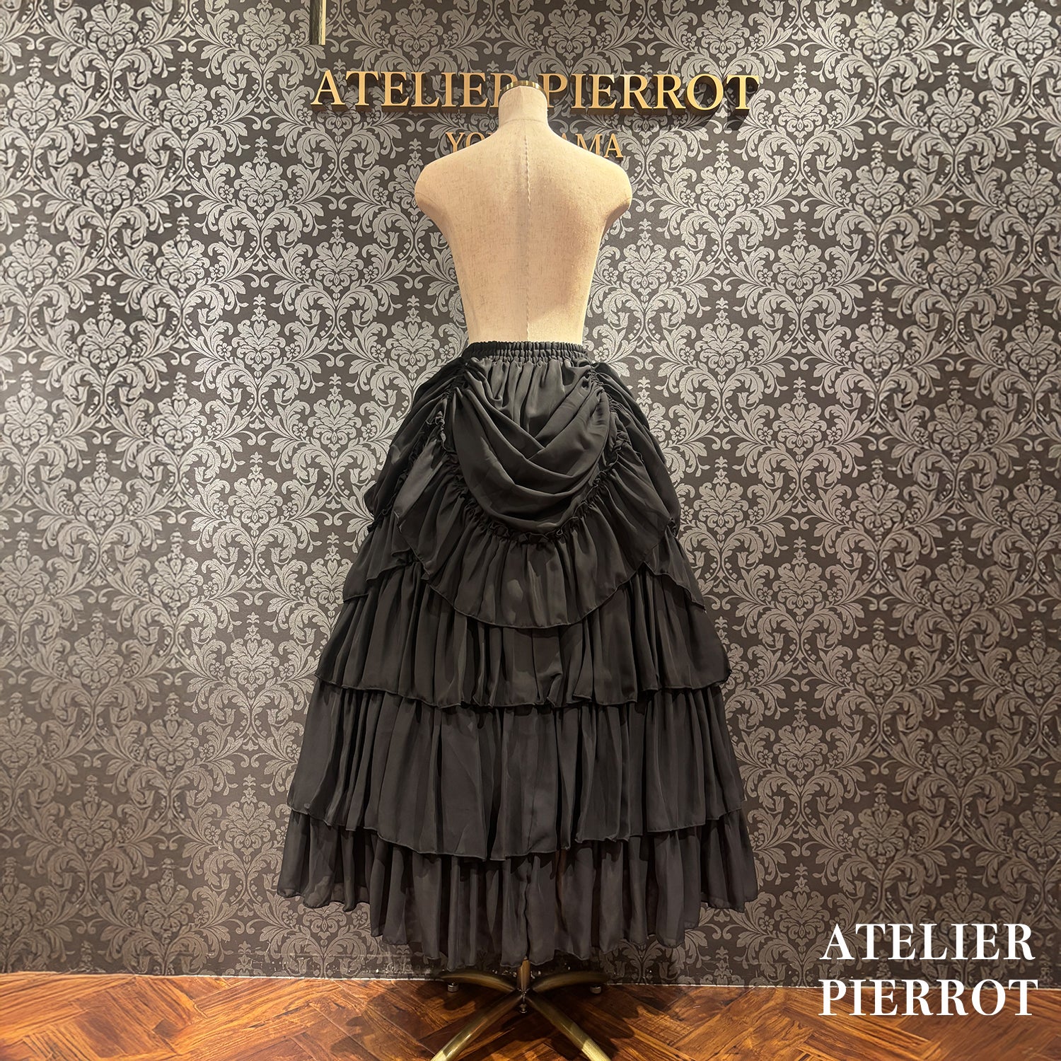 【ATELIER PIERROT】玫瑰裙长白色/波尔多/紫色/黑色