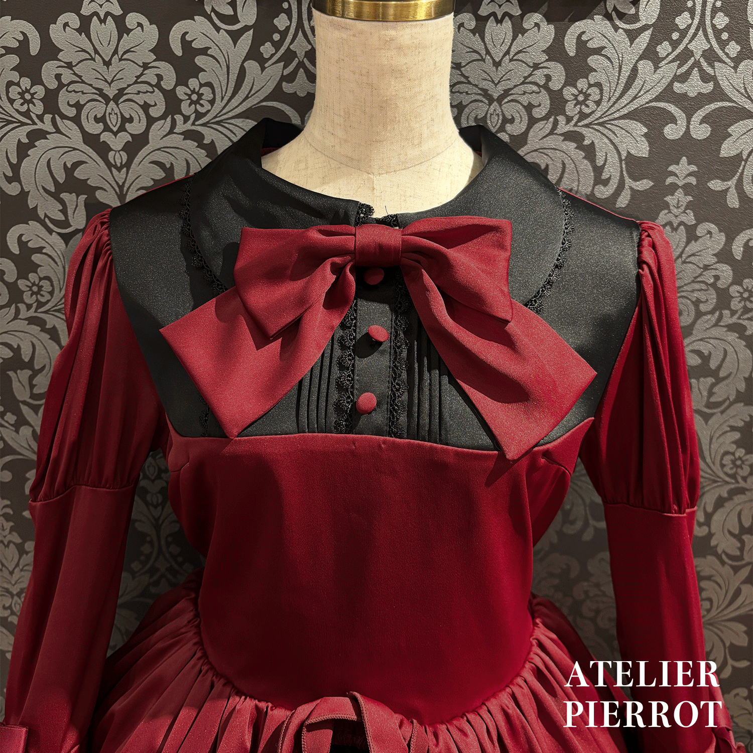 【ATELIER PIERROTFrilly Ribbon Belle Dress白色/波尔多/海蓝色/黑色